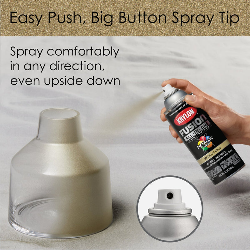 Krylon Fusion All-In-One Metallic Spray Paint & Primer, Gold