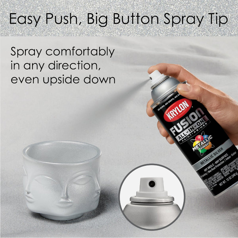 Krylon Fusion All-In-One Metallic Spray Paint & Primer, Silver