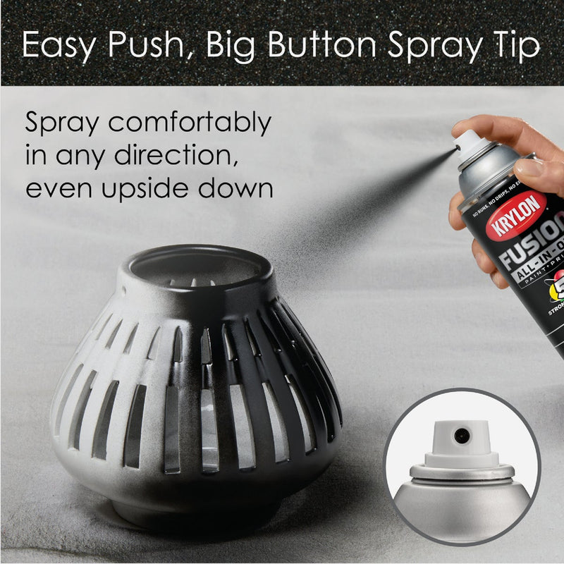 Krylon Fusion All-In-One Metallic Spray Paint & Primer, Black Stainless