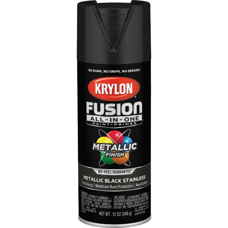 Krylon Fusion All-In-One Metallic Spray Paint & Primer, Black Stainless