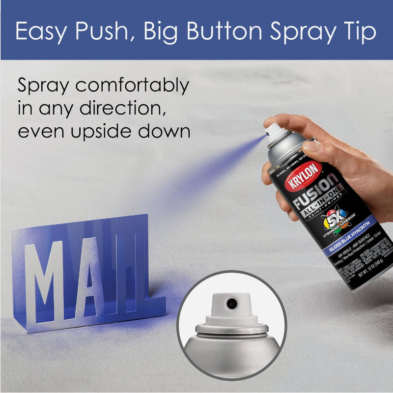 Krylon Fusion All-In-One Gloss Spray Paint & Primer, Hyacinth Blue
