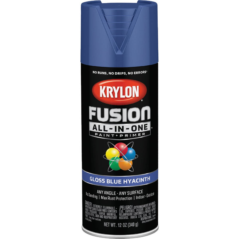 Krylon Fusion All-In-One Gloss Spray Paint & Primer, Hyacinth Blue