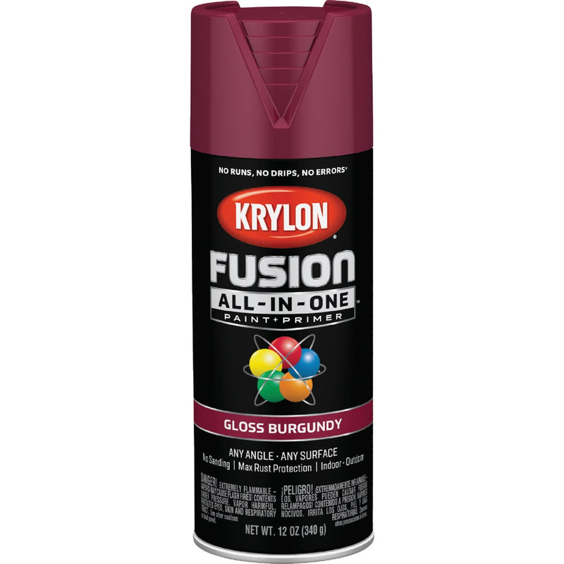 Krylon Fusion All-In-One Gloss Spray Paint & Primer, Burgundy