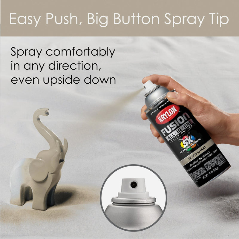 Krylon Fusion All-In-One Gloss Spray Paint & Primer, Khaki