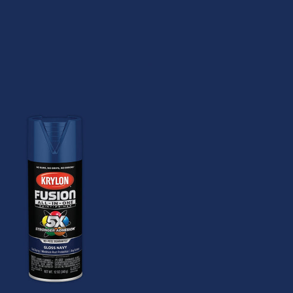 Krylon Fusion All-In-One Gloss Spray Paint & Primer, Navy