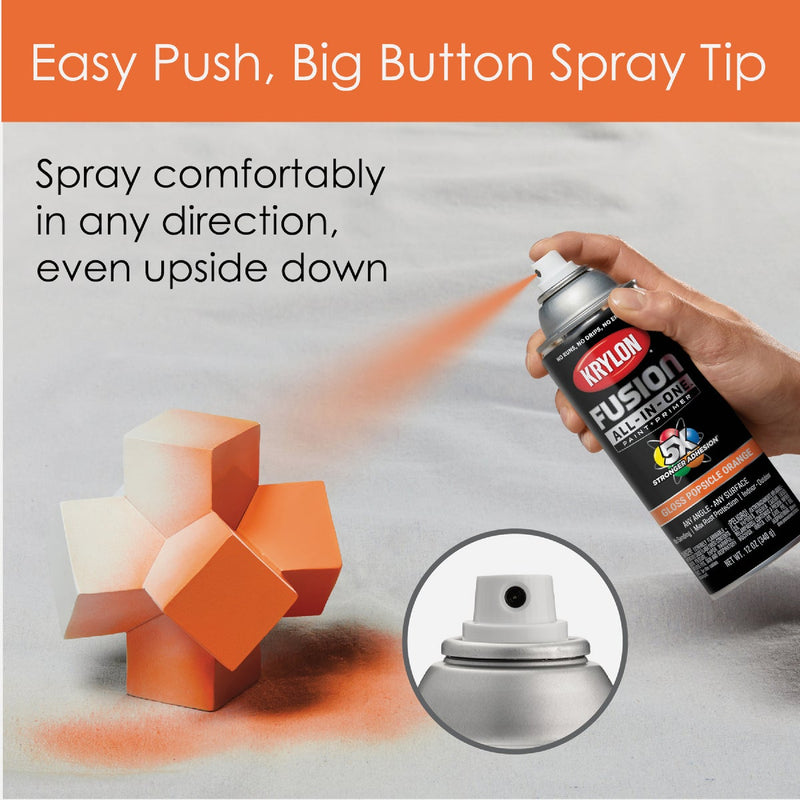 Krylon Fusion All-In-One Gloss Spray Paint & Primer, Popsicle Orange