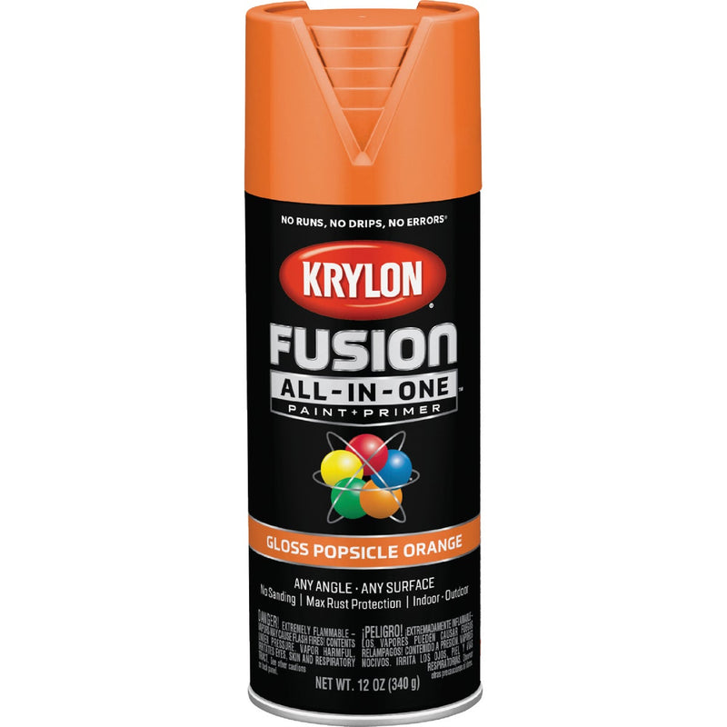 Krylon Fusion All-In-One Gloss Spray Paint & Primer, Popsicle Orange