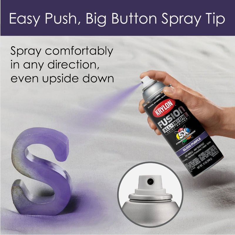 Krylon Fusion All-In-One Gloss Spray Paint & Primer, Purple