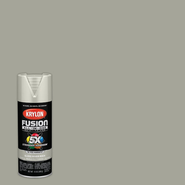 Krylon Fusion All-In-One Gloss Spray Paint & Primer, River Rock