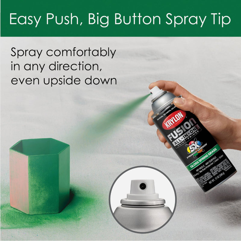 Krylon Fusion All-In-One Gloss Spray Paint & Primer, Spring Grass