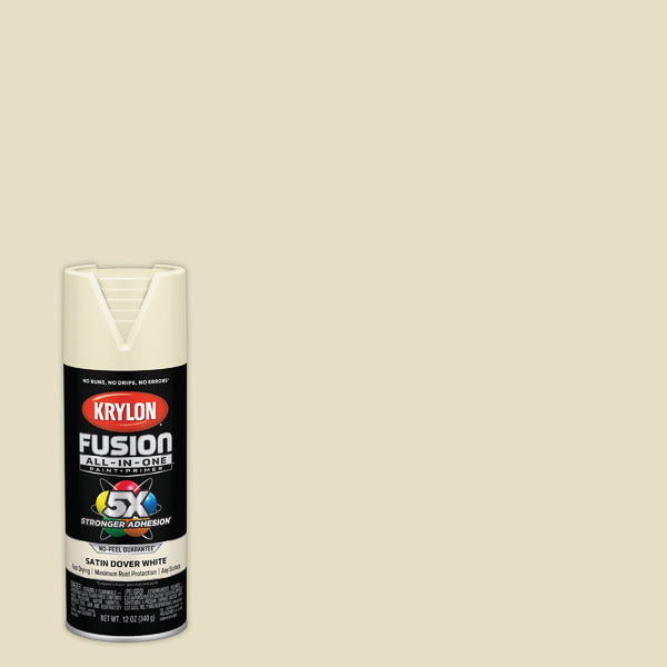 Krylon Fusion All-In-One Satin Spray Paint & Primer, Dover White