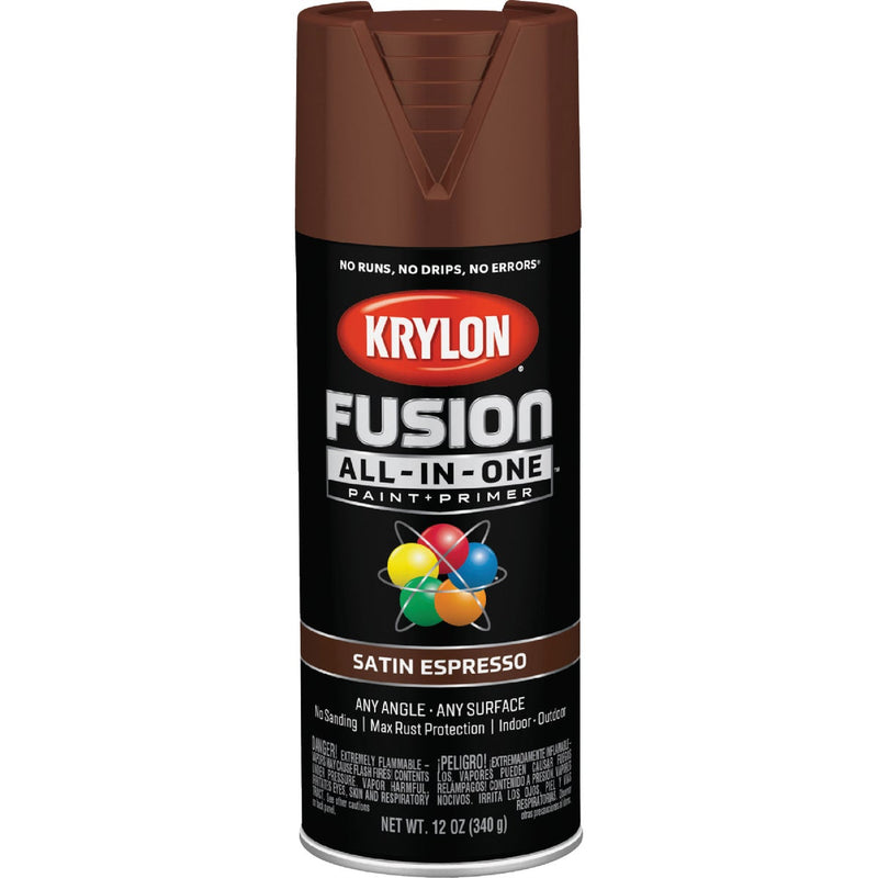 Krylon Fusion All-In-One Satin Spray Paint & Primer, Espresso