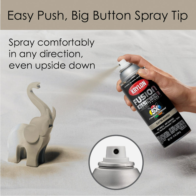 Krylon Fusion All-In-One Satin Spray Paint & Primer, Khaki