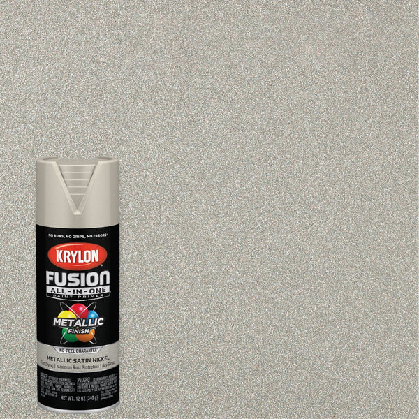 Krylon Fusion All-In-One Metallic Spray Paint & Primer, Satin Nickel