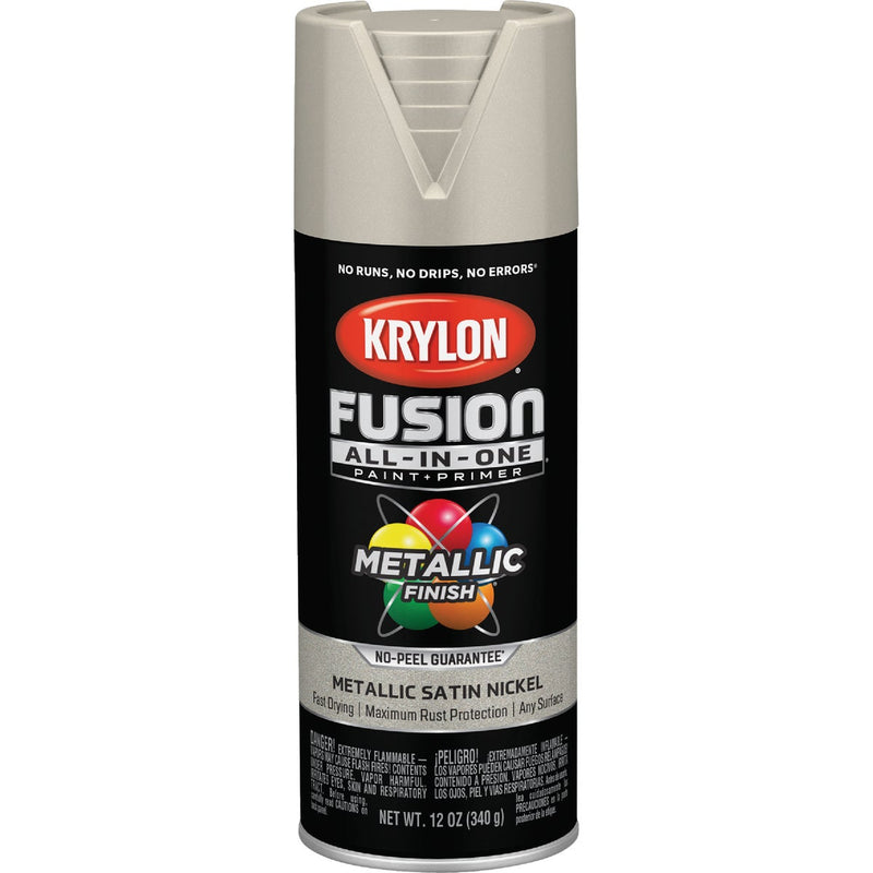 Krylon Fusion All-In-One Metallic Spray Paint & Primer, Satin Nickel