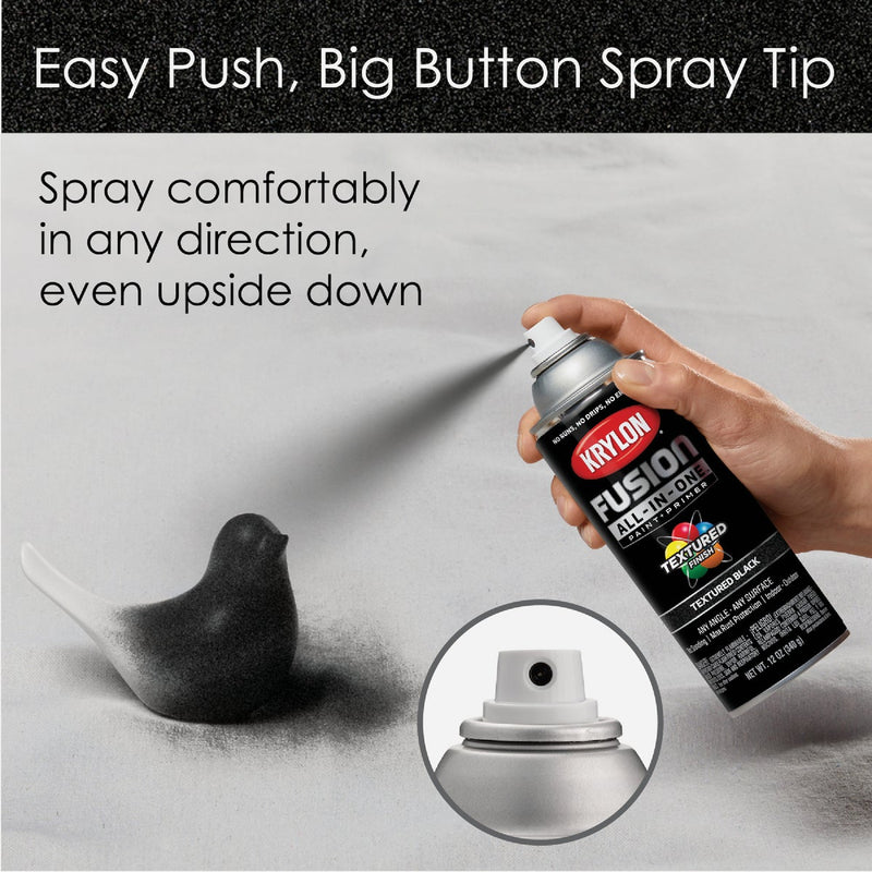 Krylon Fusion All-In-One Textured Spray Paint & Primer, Black