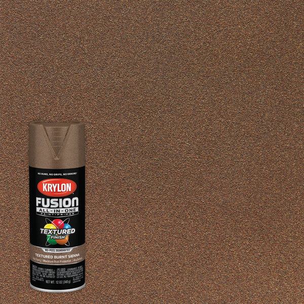 Krylon Fusion All-In-One Textured Spray Paint & Primer, Burnt Sienna