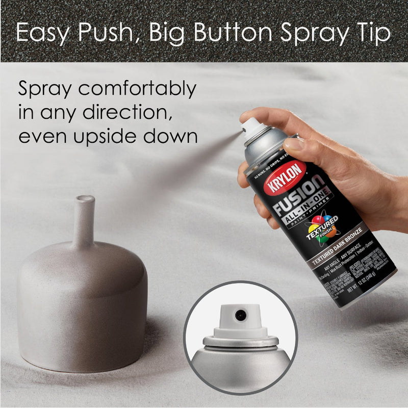 Krylon Fusion All-In-One Textured Spray Paint & Primer, Dark Bronze