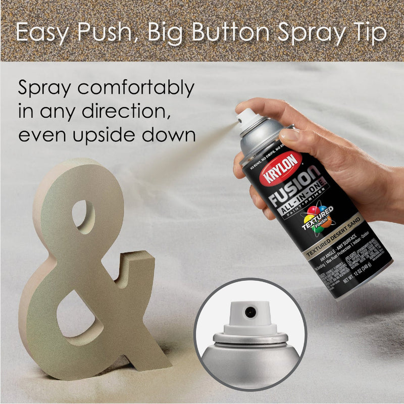 Krylon Fusion All-In-One Textured Spray Paint & Primer, Desert Sand