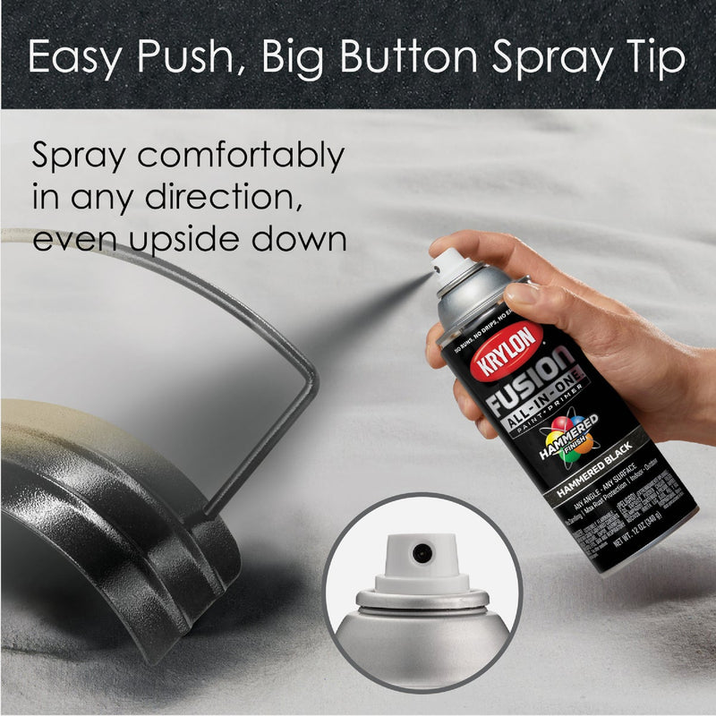 Krylon Fusion All-In-One Hammered Spray Paint & Primer, Black