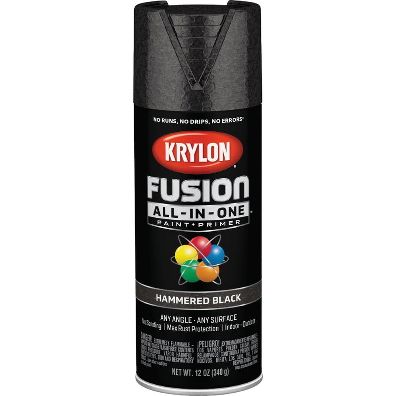 Krylon Fusion All-In-One Hammered Spray Paint & Primer, Black