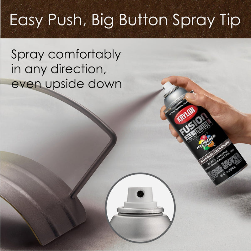 Krylon Fusion All-In-One Hammered Spray Paint & Primer, Cocoa Brown