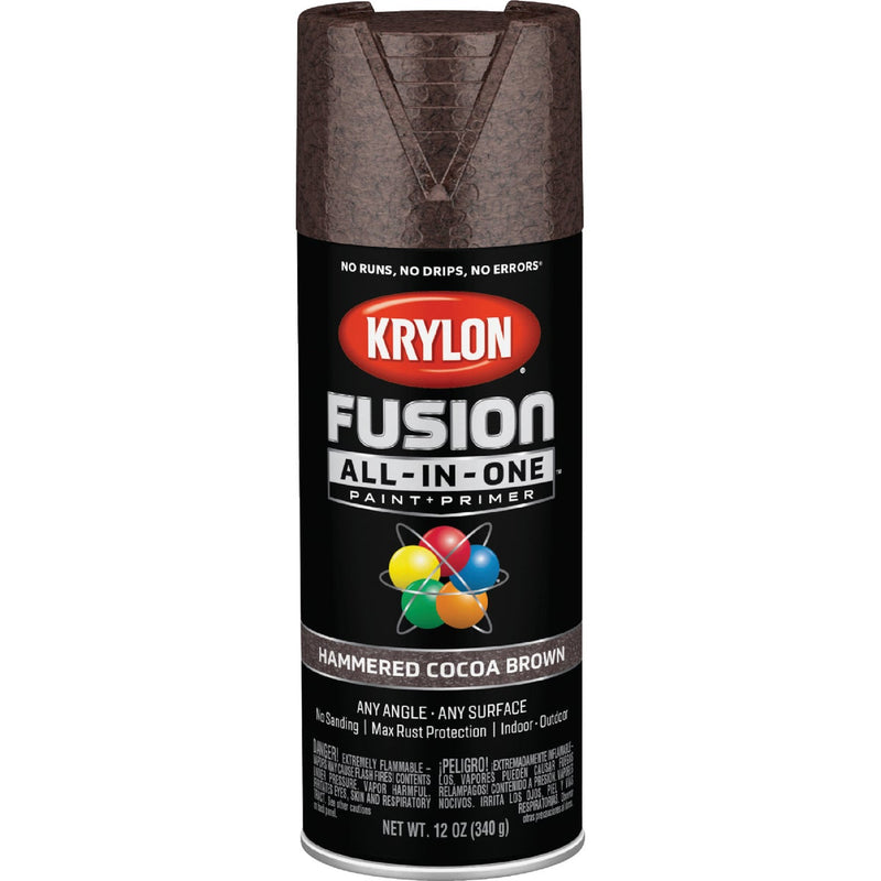 Krylon Fusion All-In-One Hammered Spray Paint & Primer, Cocoa Brown