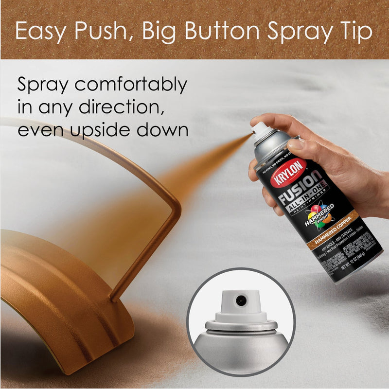 Krylon Fusion All-In-One Hammered Spray Paint & Primer, Copper