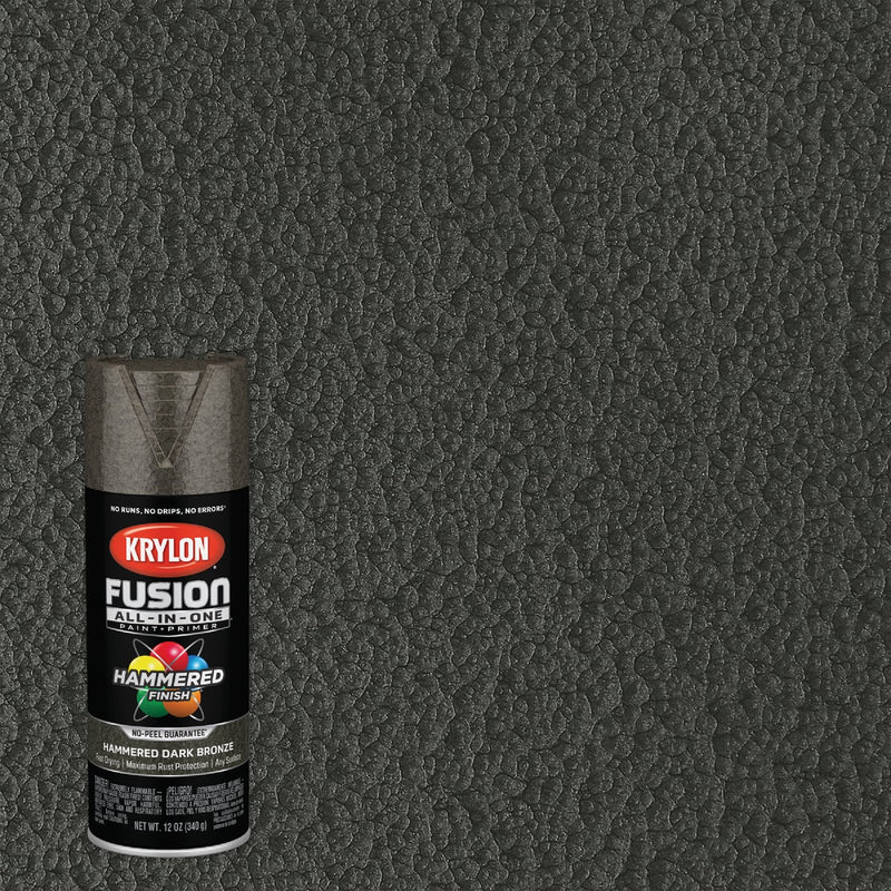 Krylon Fusion All-In-One Hammered Spray Paint & Primer, Dark Bronze