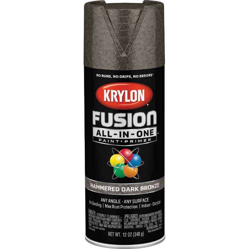 Krylon Fusion All-In-One Hammered Spray Paint & Primer, Dark Bronze