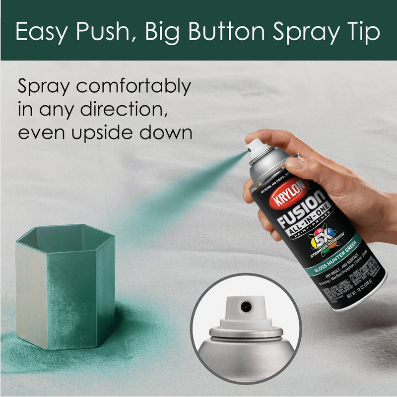 Krylon Fusion All-In-One Gloss Spray Paint & Primer, Hunter Green