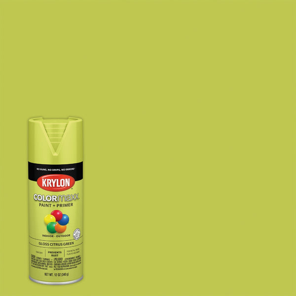 Krylon Colormaxx Gloss Spray Paint & Primer, Citrus Green