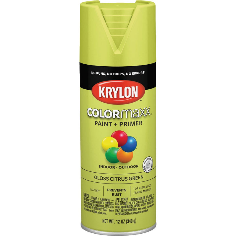 Krylon Colormaxx Gloss Spray Paint & Primer, Citrus Green