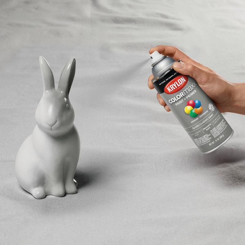 Krylon Colormaxx Gloss Spray Paint & Primer, Classic Gray