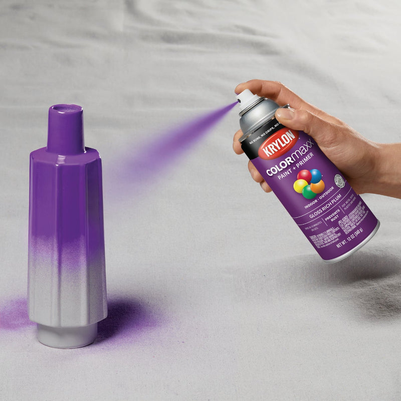 Krylon Colormaxx Gloss Spray Paint & Primer, Rich Plum