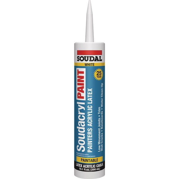 Soudacryl Paint 10.1 Oz. White Acrylic Latex Caulk