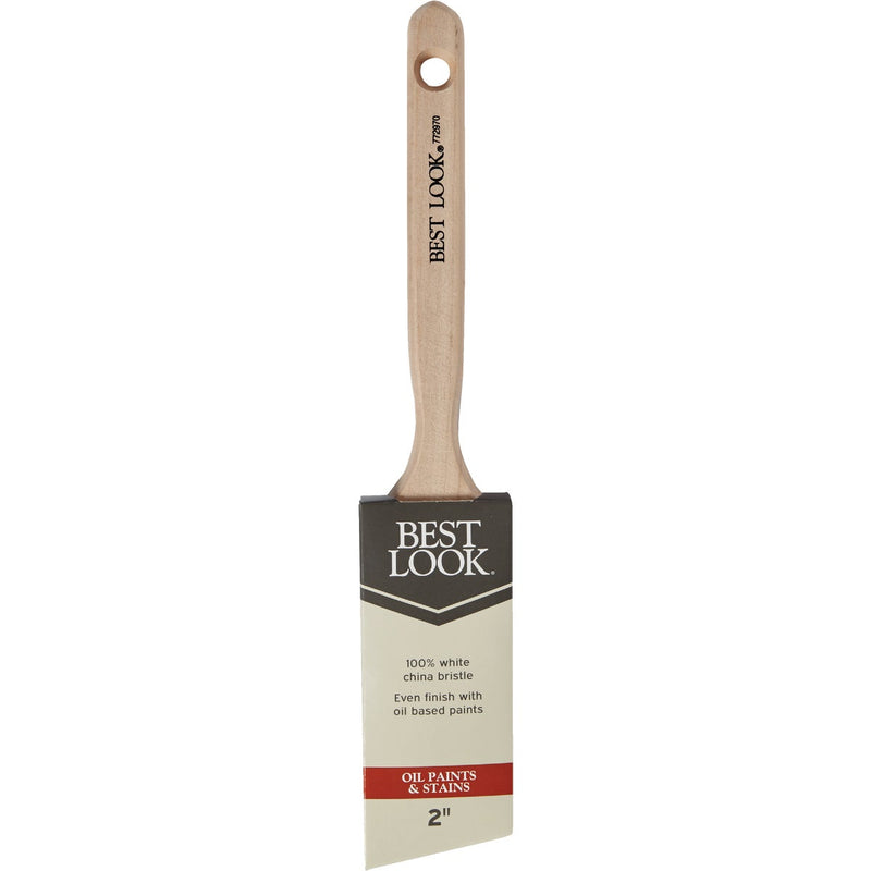 Best Look 2 In. Angle White Natural China Bristle Paint Brush