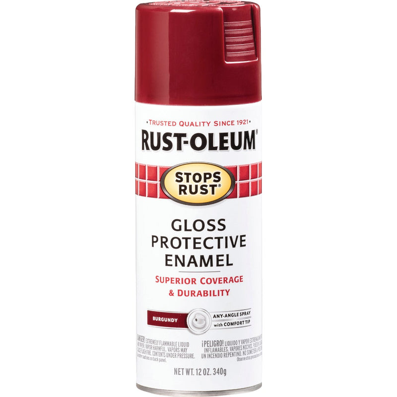 Rust-Oleum Stops Rust Burgundy Gloss 12 Oz. Anti-Rust Spray Paint