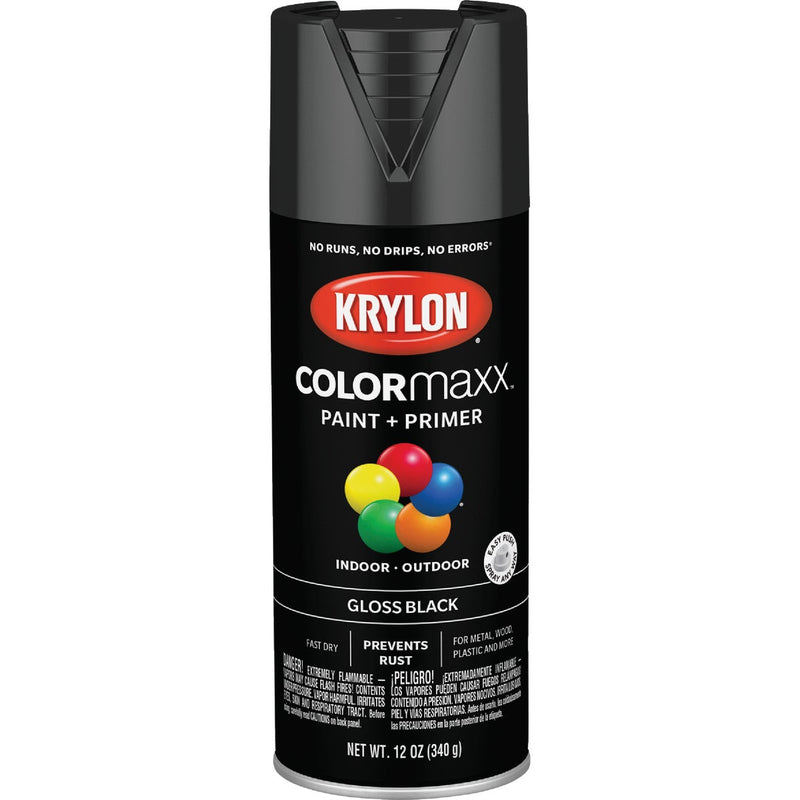 Krylon ColorMaxx12 Oz. Gloss Spray Paint, Black