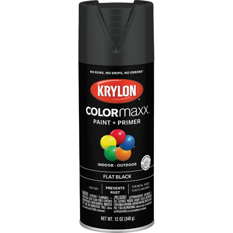 Krylon ColorMaxx 12 Oz. Flat Spray Paint, Black