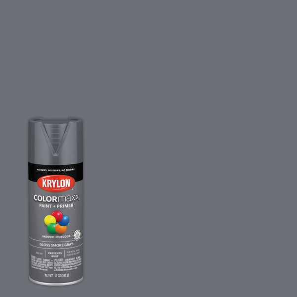 Krylon ColorMaxx 12 Oz. Gloss Spray Paint, Smoke Gray