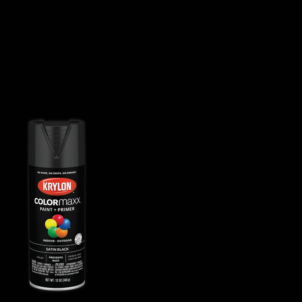 Krylon ColorMaxx12 Oz. Satin Spray Paint, Black