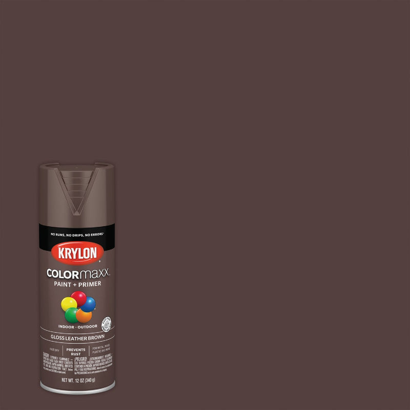 Krylon ColorMaxx 12 Oz. Gloss Spray Paint, Leather Brown