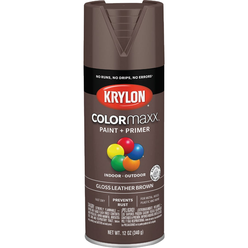 Krylon ColorMaxx 12 Oz. Gloss Spray Paint, Leather Brown