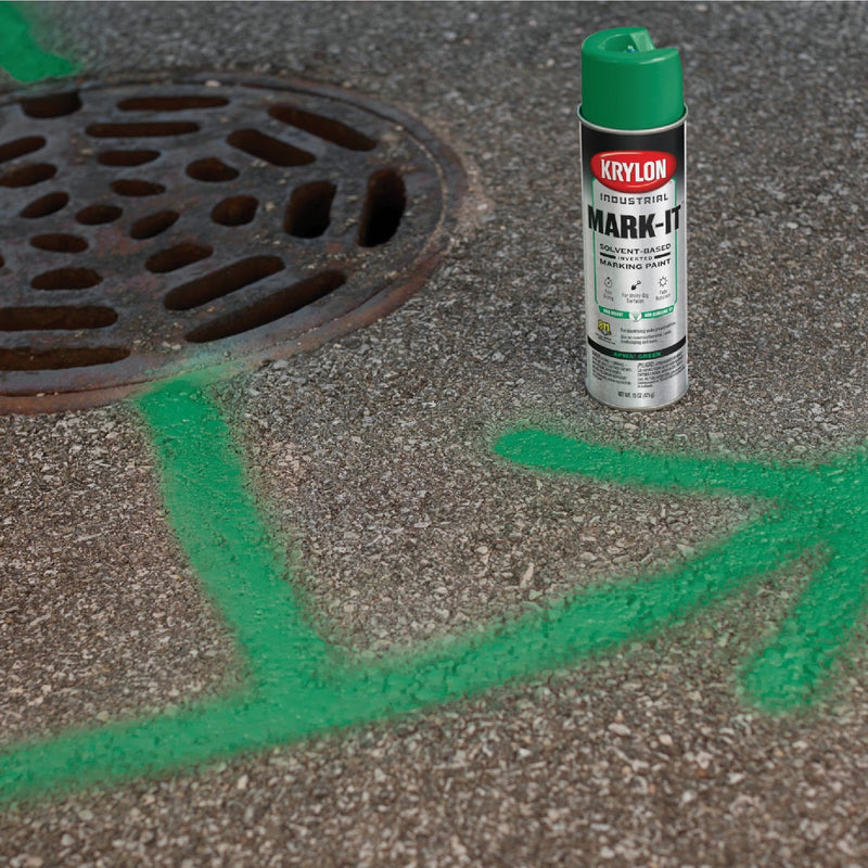 Krylon Mark-It 730408 Industrial SB APWA Green Inverted Marking Paint