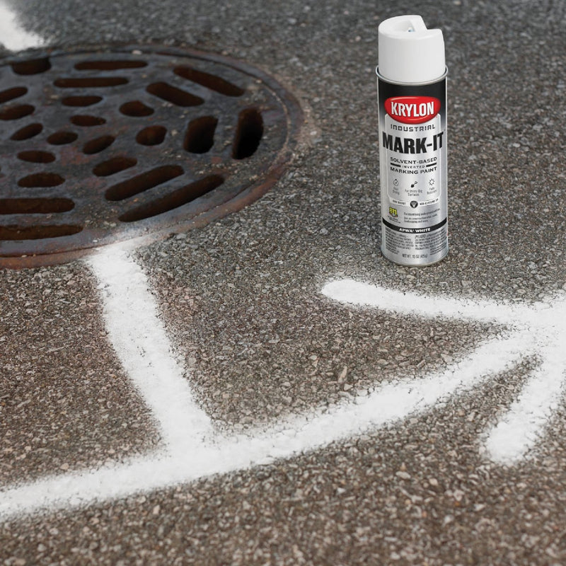 Krylon Mark-It 730008 Industrial SB APWA White Inverted Marking Paint