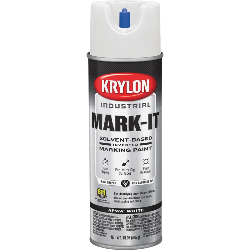 Krylon Mark-It 730008 Industrial SB APWA White Inverted Marking Paint