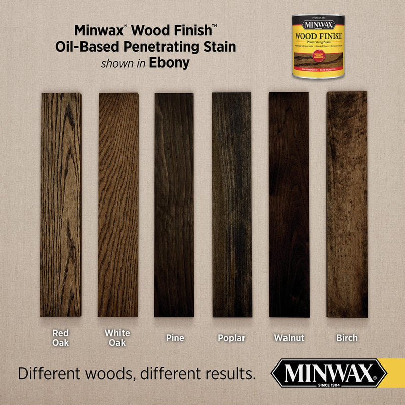 Minwax Wood Finish Penetrating Stain, Ebony, 1/2 Pt.