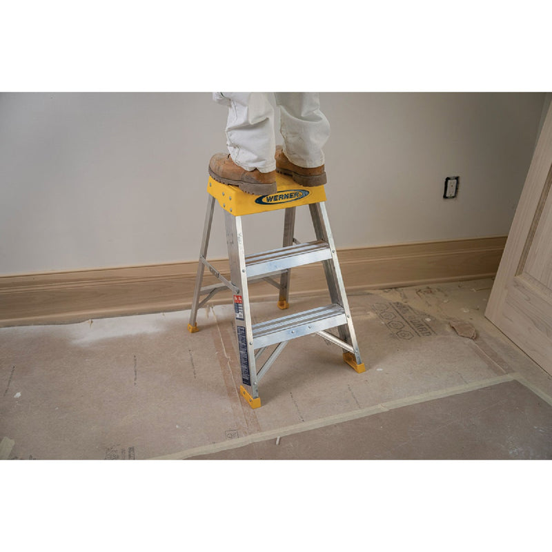 Werner 2 Ft. Aluminum Step Stool with 300 Lb. Load Capacity Type IA Ladder Rating