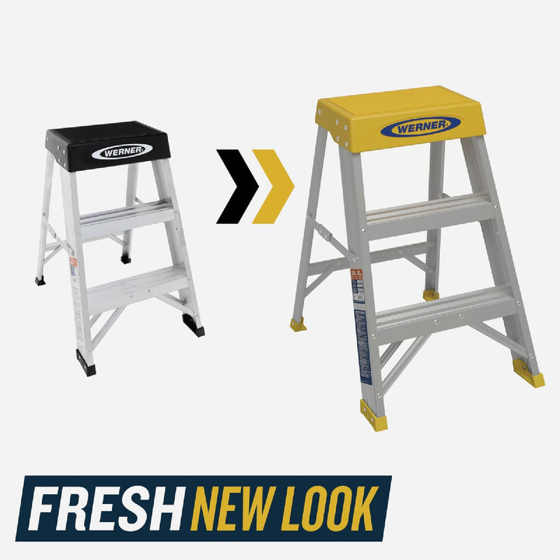 Werner 2 Ft. Aluminum Step Stool with 300 Lb. Load Capacity Type IA Ladder Rating